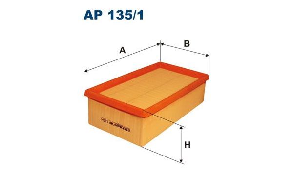 Hava Filtresi  Renault Safrane (B54)(09.1996->)  FILTRON AP 135/1