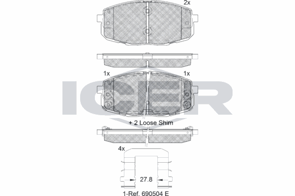 Fren Disk Balata Ön Hyundai Kona / Kona Elektrik (OS)(2017->)  AYD 60483C