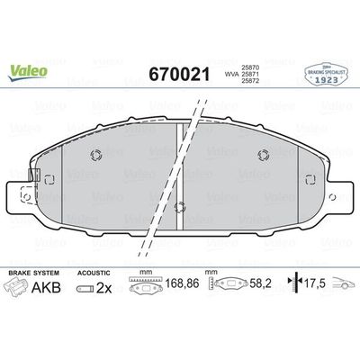 Fren Disk Balata Ön Kia Picanto (JA)(2017->)  VALEO 670021