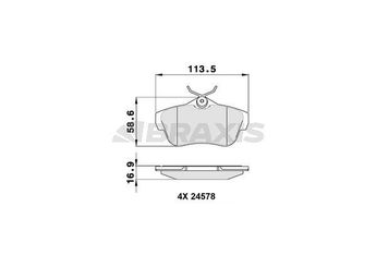 Fren Disk Balata Arka BRAXIS AA0159  425497 77364513 425367 4253-67 425368 4253-68 71770052 9467549087 4254-97