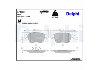 Fren Disk Balata Ön DELPHI LP3688  LP3688 1647862680