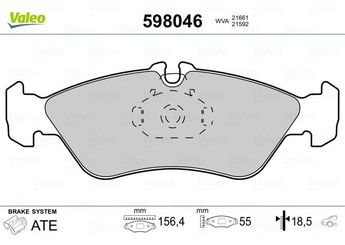 Fren Disk Balata Arka VALEO 598046  24204020 0024204020 24206020 0024206020 A0024204020 A0024206020 A0044202720 2D0698451