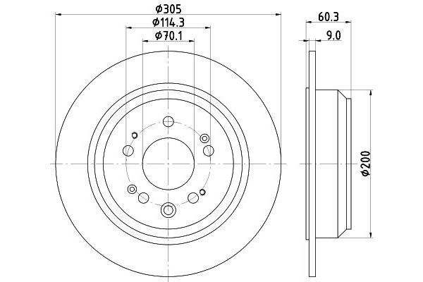 Fren Disk Ayna Arka Sağ ve Sol Honda Accord (CU)(06.2008->)  HELLA 8DD 355 116-111