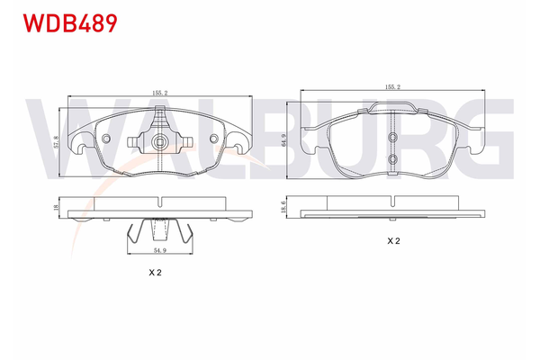 Fren Disk Balata Ön Peugeot 5008 (09.2009->)  WALBURG WDB489