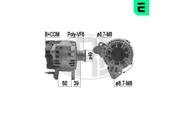 Alternatör  Audi A3 (8P1)(05.2003->)  ERA 209218A