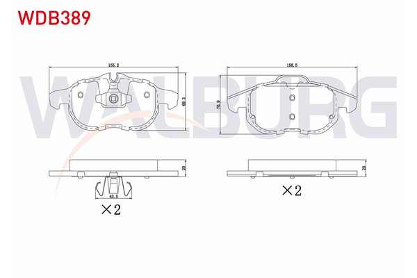 Fren Disk Balata Ön Fiat Croma (194)(06.2005->)  WALBURG WDB389