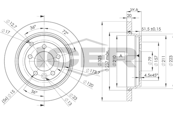 Fren Disk Ayna Arka Sağ ve Sol Land Rover Range Rover Sport (01.2005->)  SWAPP 43623