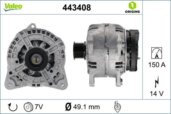 Alternatör  VALEO 443408