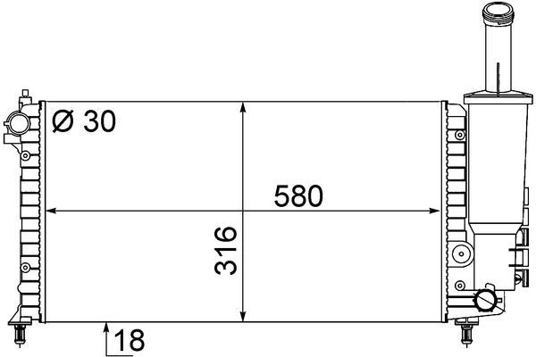 Su Radyatörü  Fiat Punto (188) 3/5 Kapı (09.1999->)  MAHLE CR 1745 000S