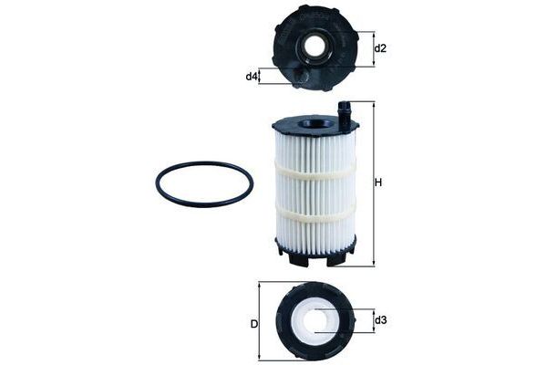 Yağ Filtresi  Audi A6 Avant (4F5)(03.2005->)  MAHLE OX 350/4D