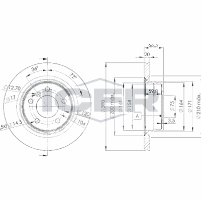 Fren Disk Ayna Arka Sağ ve Sol BMW 3 Serisi Touring (F31)(2012->)  BRAXIS AE0809