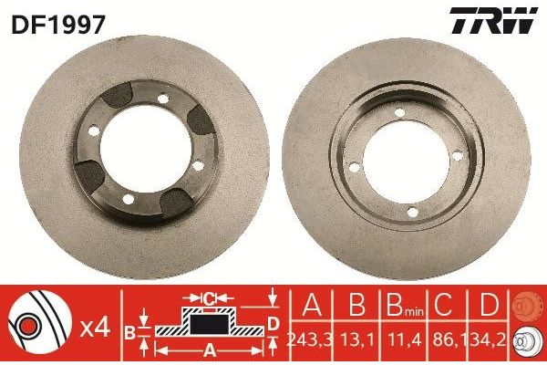 Fren Disk Ayna Ön Sağ ve Sol Mitsubishi Colt (C10)(1984->)  BRAXIS AE1181