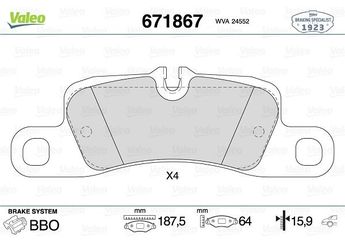 Fren Disk Balata Arka VALEO 671867  95835293971 958 352 939 71 95835293972 958 352 939 72