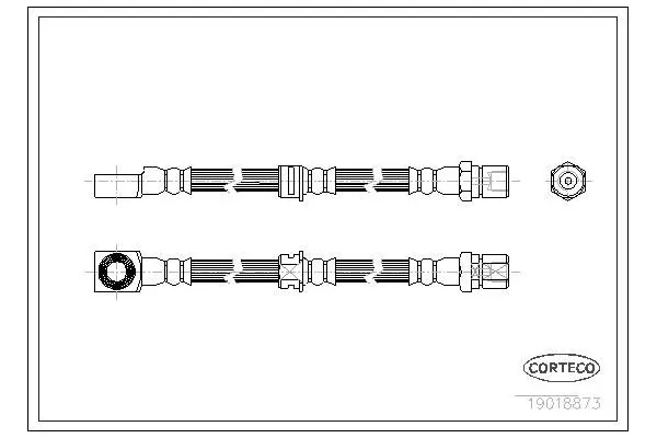Fren Hortumu Ön Sağ veya Sol Opel Rekord E (1985->)  CORTECO 19018873