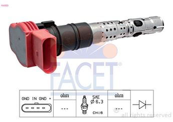 Ateşleme Bobini  FACET 9.6333  77905115B 77905115C 77905115E 77905115F 77905115H 77905115K 77905115P 77905115Q 77905115T 77905115AF 077 905 115 B 077 905 115 C 077 905 115 E 077 905 115 F 077 905 115 H 077 905 115 K 077 905 115 P 077 905 115 Q 077 905 115 T 077 905 115 AF