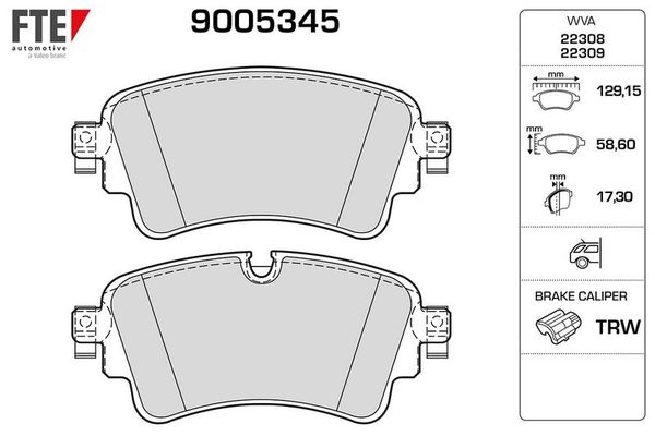 Fren Disk Balata Arka Volkswagen Touareg (CR7)(2018->2023)  FTE 9005345