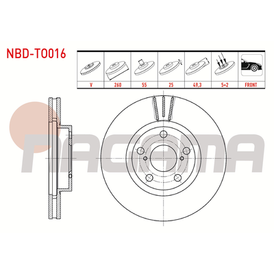 Fren Disk Ayna Ön Sağ ve Sol NAGAMA NBD-TO016
