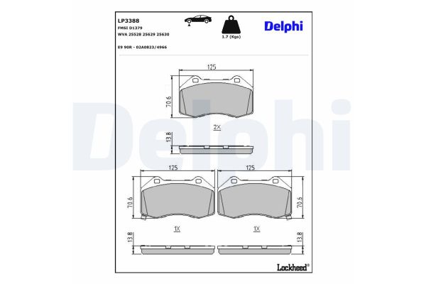 Fren Disk Balata Ön Abarth 124 Spider (348)(2016->)  DELPHI LP3388