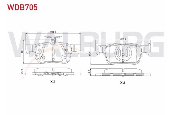 Fren Disk Balata Arka Ford Kuga (CBS)(2013->)  WALBURG WDB705