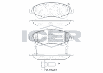 Fren Disk Balata Ön AYD 60256A  45022SWWG02 45022SWWG00 45022-SWW-G00 45022SWWG01 45022-SWW-G01 45022-SWW-G02 45022T1EG00 45022-T1E-G00