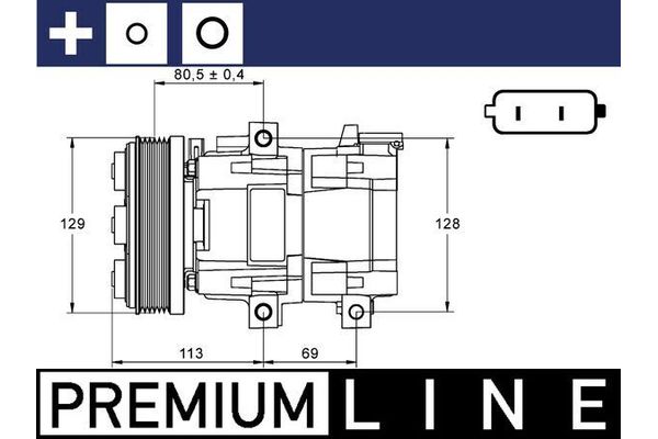 Klima Kompresörü  Ford Transit Kamyonet (FY)(2000->)  MAHLE ACP 88 000P