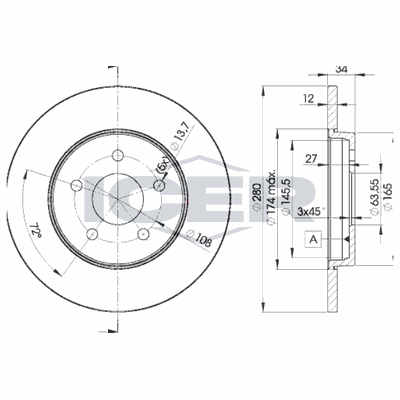 Fren Disk Ayna Arka Sağ ve Sol OTOZONE BD3080