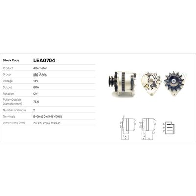Alternatör  LUCAS ELEKTRIK LEA0704