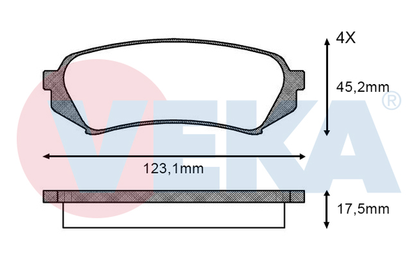 Fren Disk Balata Arka Toyota Land Cruiser (J10)(1998->)  VEKA BP1706-00