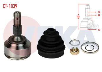 Aks Kafası Ön Dış Sağ veya Sol VEKA CT-1039  32721X 32728W 3273AC 9812781180 9812781280 98 127 812 80 3272.1X 3272.8W 3272LV 3272.LV 3272LW 3272.LW 3273.AC 3273AH 3273.AH 3273LP 3273.LP