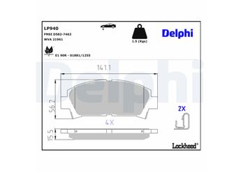 Fren Disk Balata Ön DELPHI LP940  LP940 446512160 04465-12160 446517050 04465-17050 446520510 04465-20510 44652B020 04465-2B020 4465YZZCF 04465-YZZCF 446517120 0446517120 446517160 0446517160 446520470 0446520470 449117170 04491-17170 449117160 0449117160