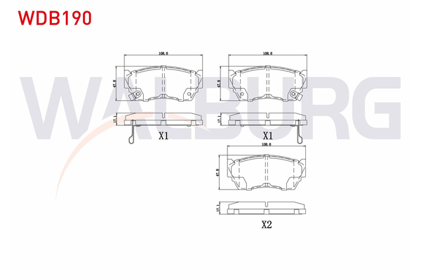 Fren Disk Balata Ön Nissan Sunny 3/4/5 Kapı (N14)(10.1990->)  WALBURG WDB190