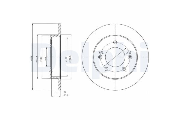 Fren Disk Ayna Arka Sağ ve Sol Hyundai ix20 (JC)(2010->)  DELPHI BG4310