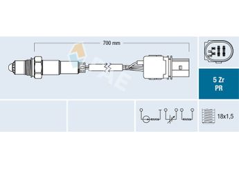Oksijen (Lambda) Sensörü  MOTORTEC TRN0184  51801278 518012780 55210949 55191127 0055191127 551911270 55199793 3G906262B 03G 906 262 B 4L906262AD 04L 906 262 AD 9S519G444BB 9S51-9G444-BB