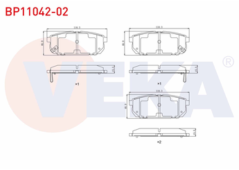 Fren Disk Balata Arka VEKA BP11042-02  