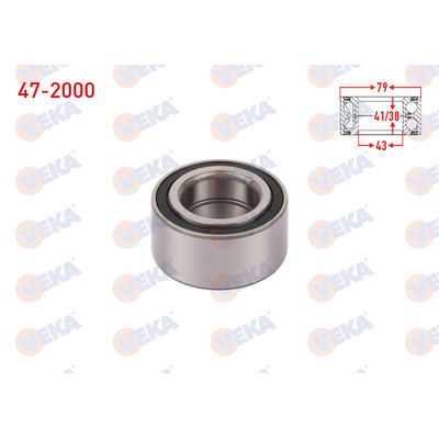 Teker Rulmanı Ön Sağ veya Sol Honda CR-V (RD8)(01.2002->)  VEKA 47-2000