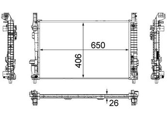 Su Radyatörü  MAHLE CR 781 000S  DG938005DD DG93 8005 DD 1695000403 1695000404 1695000504 1695002103 A1695000403 A 169 500 04 03 A1695000404 A 169 500 04 04 A1695000504 A 169 500 05 04 A1695002103 A 169 500 21 03