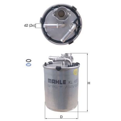Yakıt Filtresi  Skoda Fabia (5J2)(01.2007->)  MAHLE KL 497D