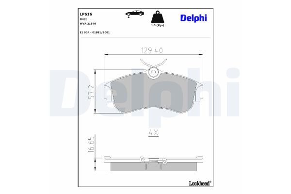 Fren Disk Balata Ön Nissan Almera (N16/E)(01.2000->)  DELPHI LP616
