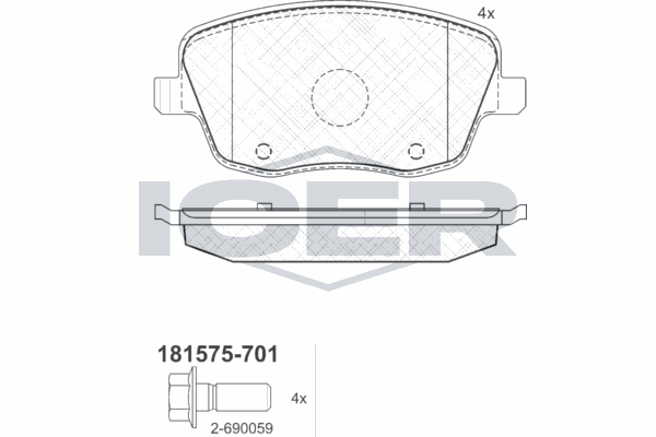Fren Disk Balata Ön Volkswagen Polo IV (9N3)(04.2005->2009)  MAGNETI MARELLI 323700018100