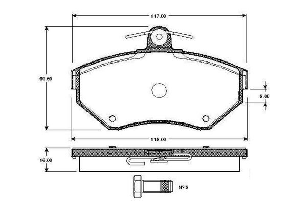 Fren Disk Balata Ön Volkswagen Polo III Classic (6V2)(10.1995->2002)  BOSCH 0 986 TB2 039