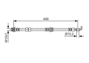 Fren Hortumu Ön Sağ veya Sol BOSCH 1 987 481 722  1987481722 1 987 481 722 EG2343980A EG23-43-980A EG2343980B EG23-43-980B EG2343980C EG23-43-980C