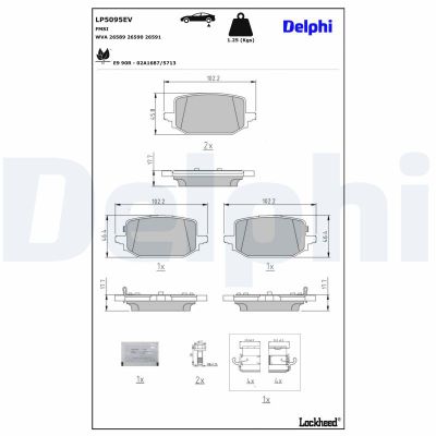 Fren Disk Balata Arka DELPHI LP5095EV
