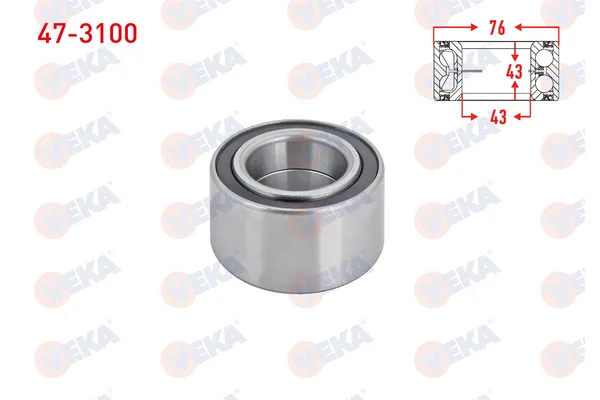 Teker Rulmanı Ön Sağ veya Sol Opel Vivaro (2001->)  VEKA 47-3100