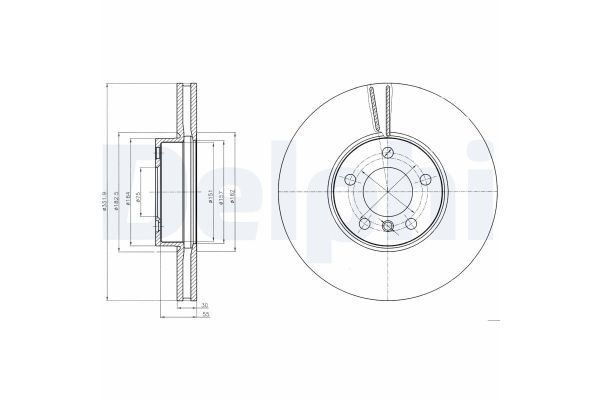 Fren Disk Ayna Ön Sağ ve Sol BMW X5 Serisi (E70)(07.2007->)  DELPHI BG9061