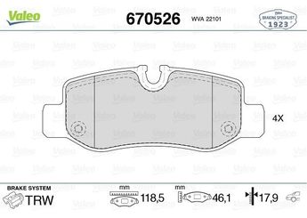Fren Disk Balata Arka VALEO 670526  A4474200120 4474200120 4474200320 4474206700 A4474200320 A4474206700