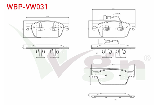 Fren Disk Balata Ön Volkswagen T6 Transporter P.Van/Minibüs (SG)(04.2015->2019)  WGN WBP-VW031