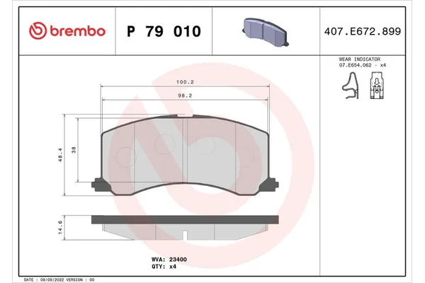 Fren Disk Balata Ön BREMBO P 79 010