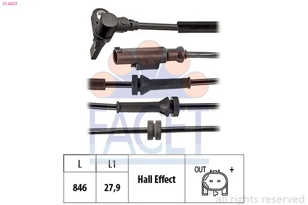 Abs Sensörü Ön Sağ veya Sol FIAT ORJINAL 52157646