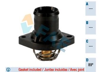 Terrmostat 89 °C  FITPART FIT24004029P  1336Q1 1336N5 9630066780 96300667 96.300.667 1336NS 1336.NS 1336.Q1