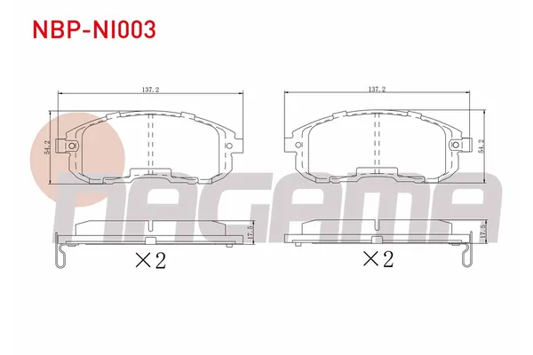 Fren Disk Balata Ön Nissan 200 SX (S13)(09.1988->)  NAGAMA NBP-NI003